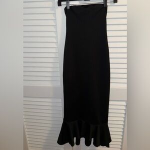 Revolve Superdown Black Strapless Midi/Maxi Dress